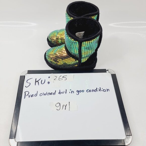 UGG Girl's Multicolor Classic Mini Stelar Sequin Ankle Winter Snow Boots Size 6 - Picture 7 of 7